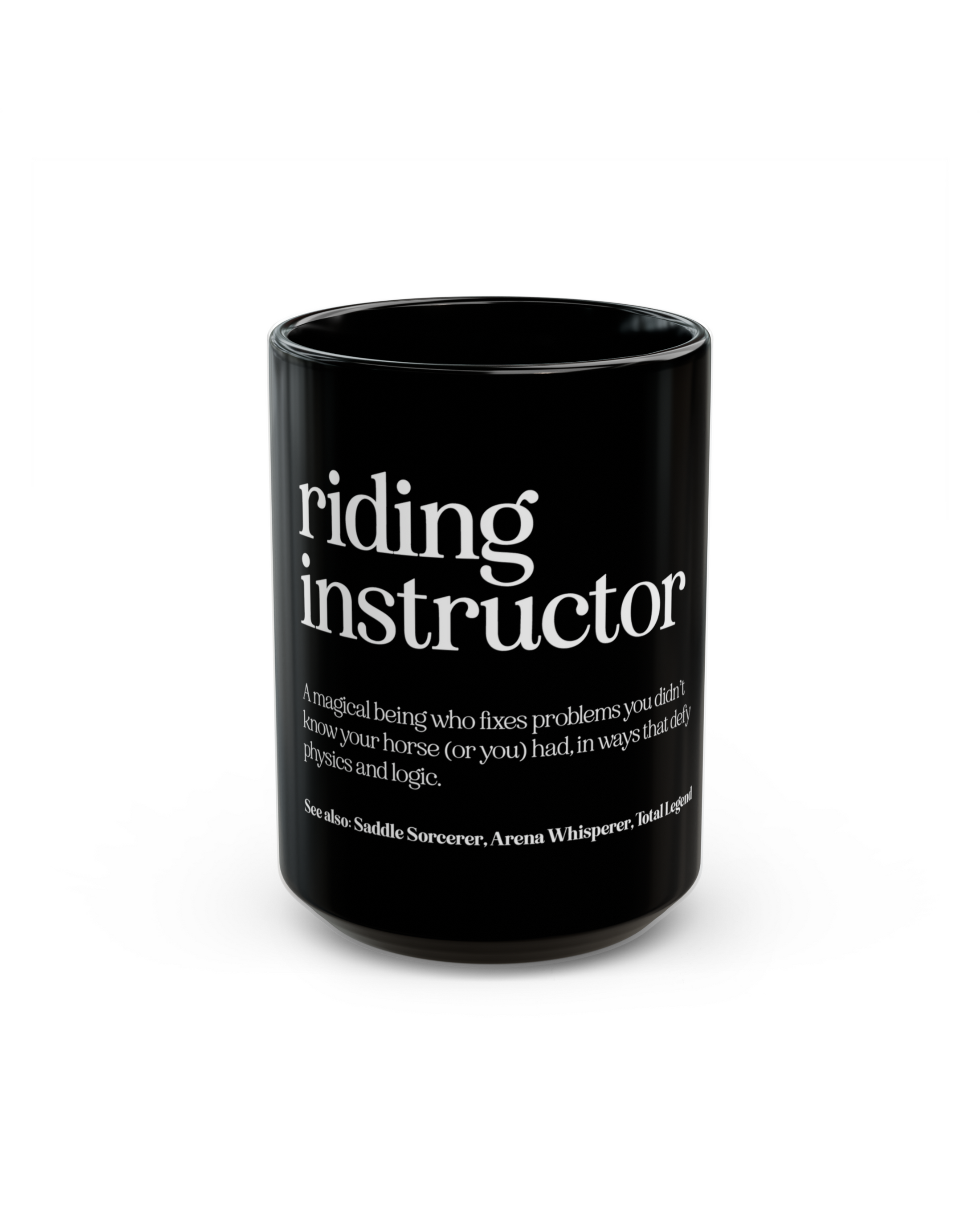 Riding Instructor Black Ceramic Mug