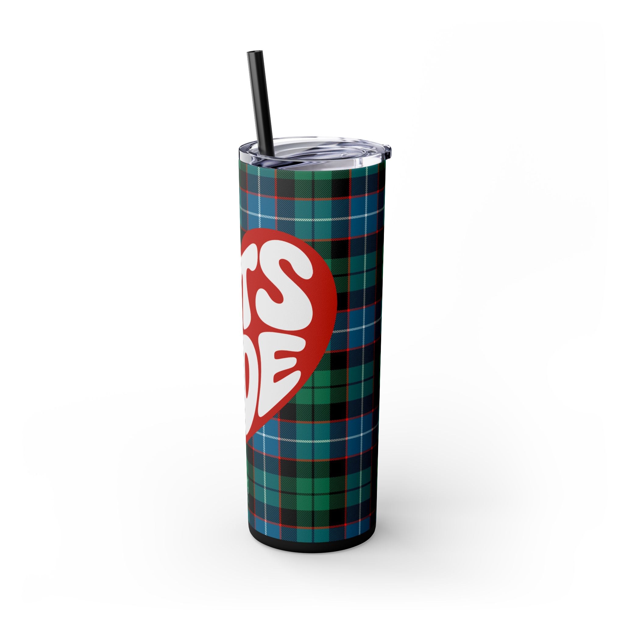 Let's Ride Plaid Skinny Tumbler