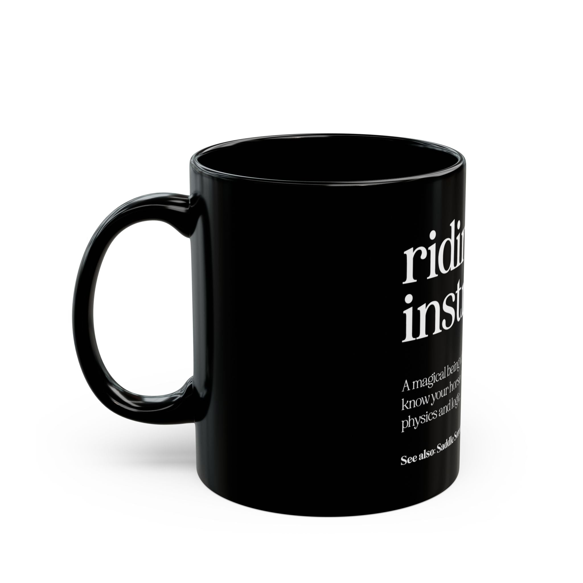 Riding Instructor Black Ceramic Mug