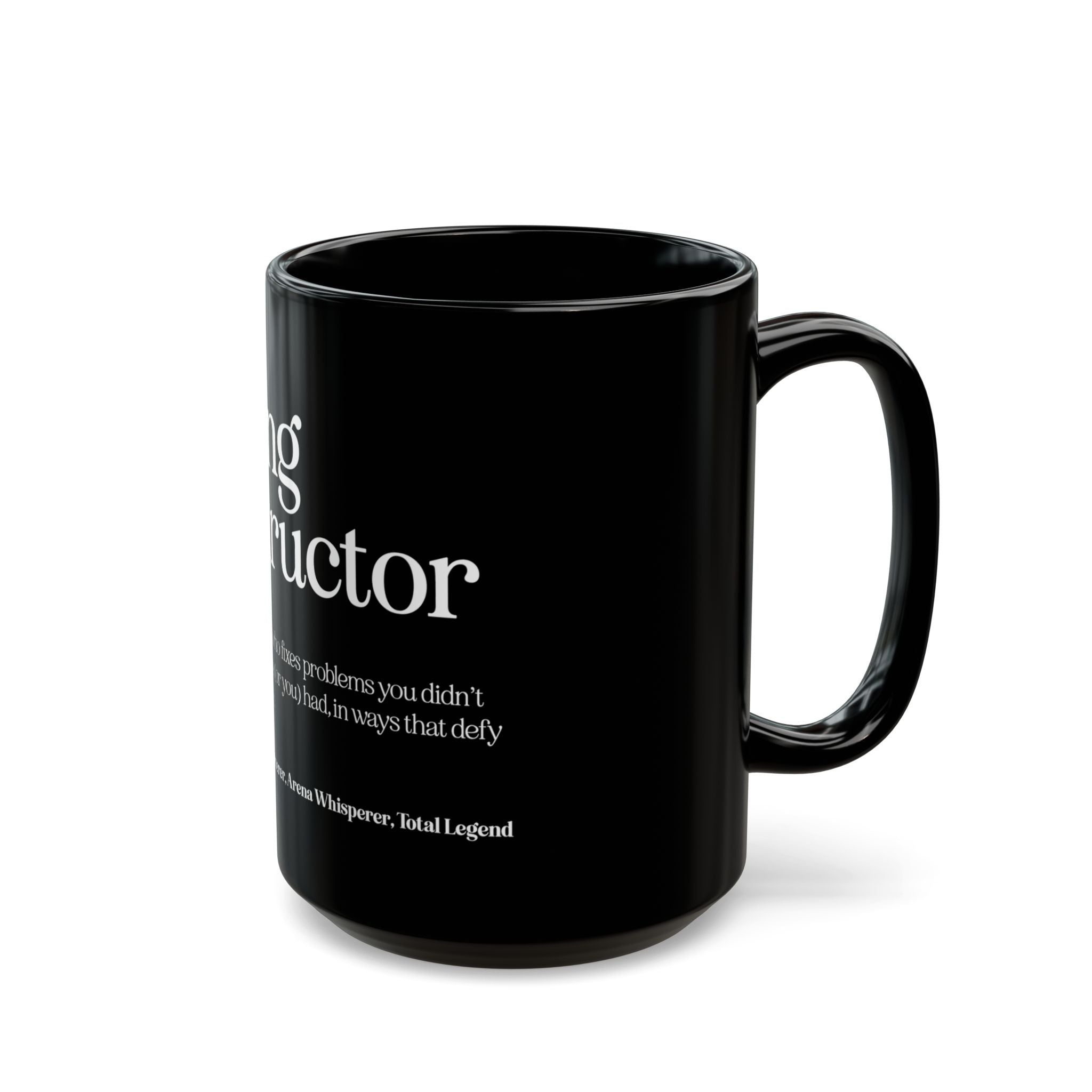 Riding Instructor Black Ceramic Mug