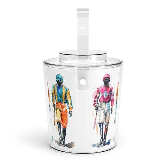 Acrylic Ice Bucket with Jockey Illustration – Stylish Equestrian Entertaining Essential