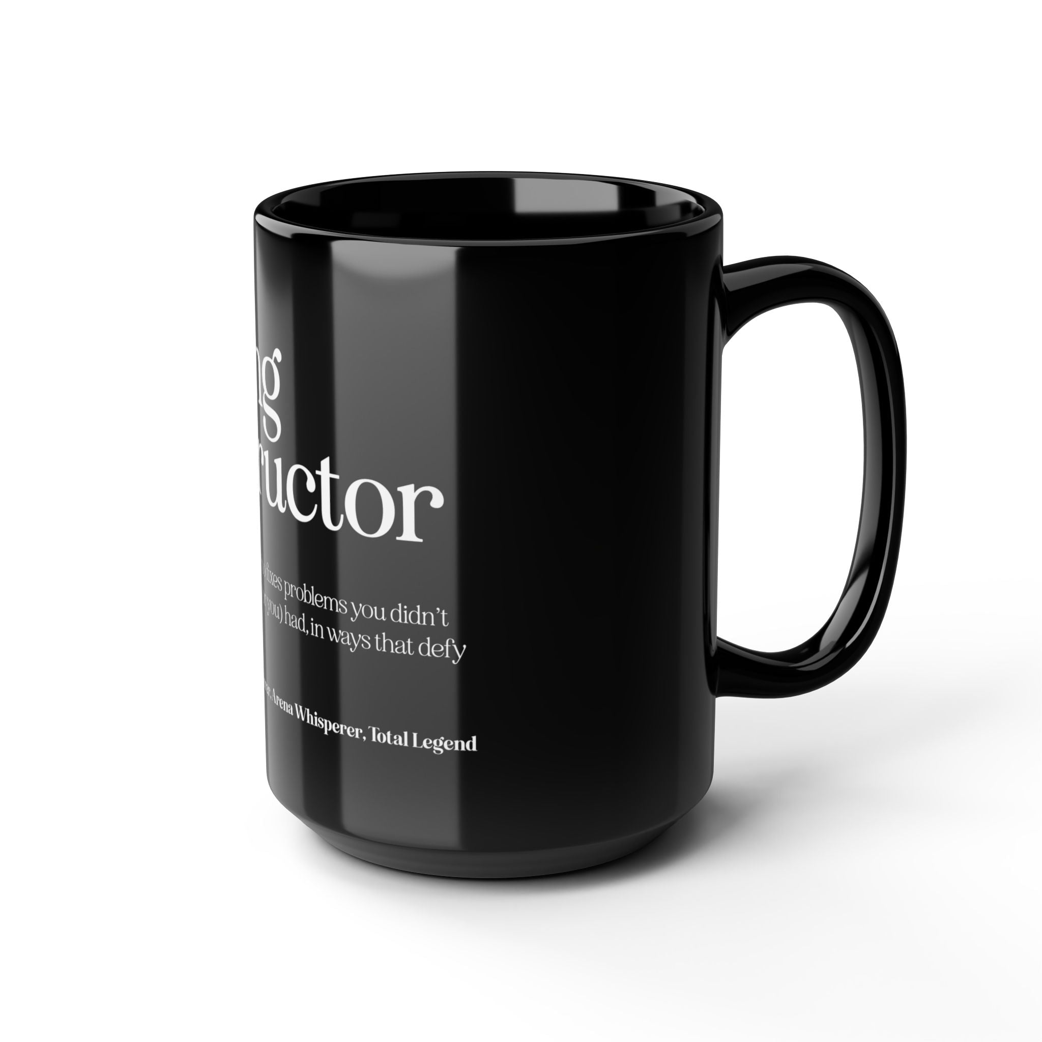 Riding Instructor Black Ceramic Mug