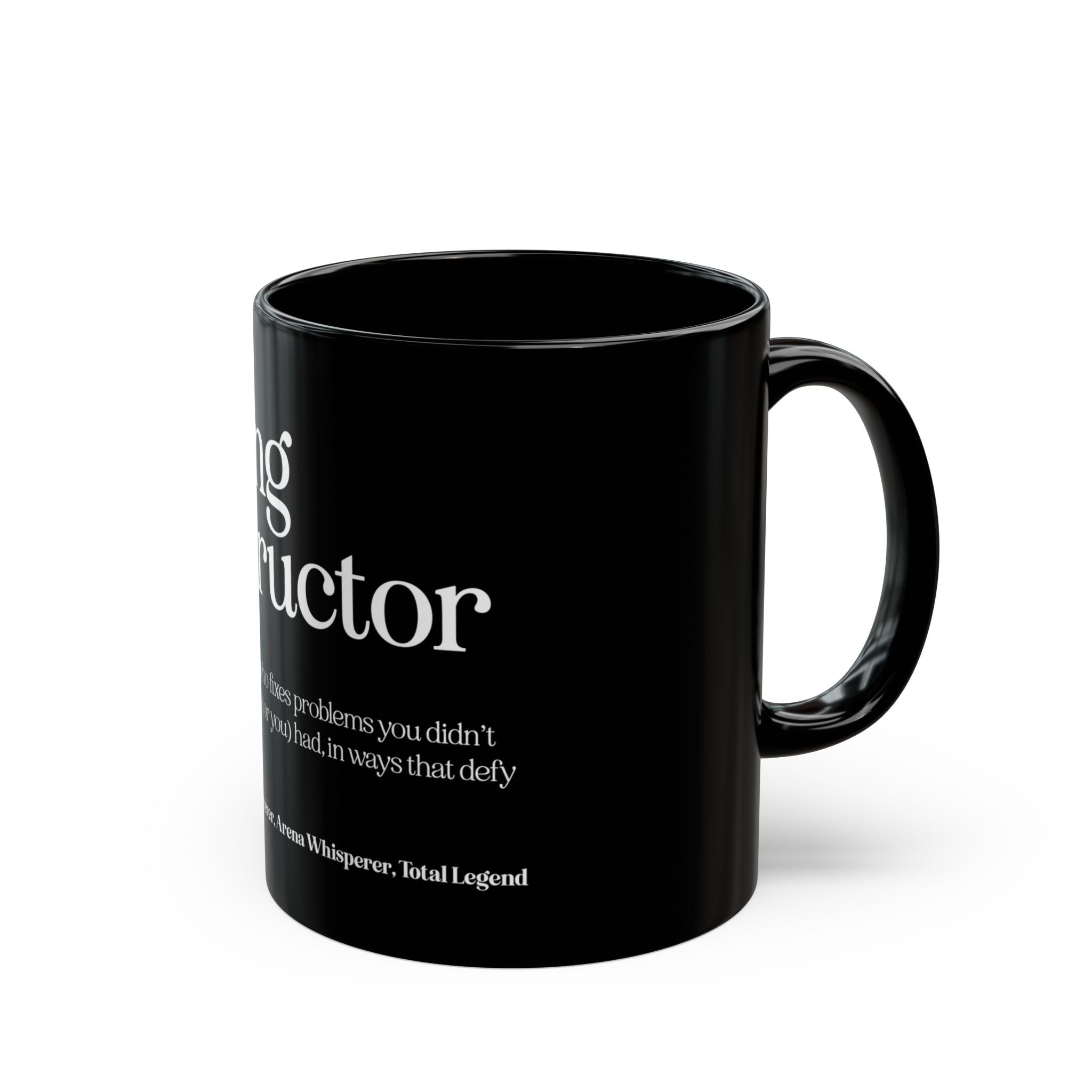 Riding Instructor Black Ceramic Mug