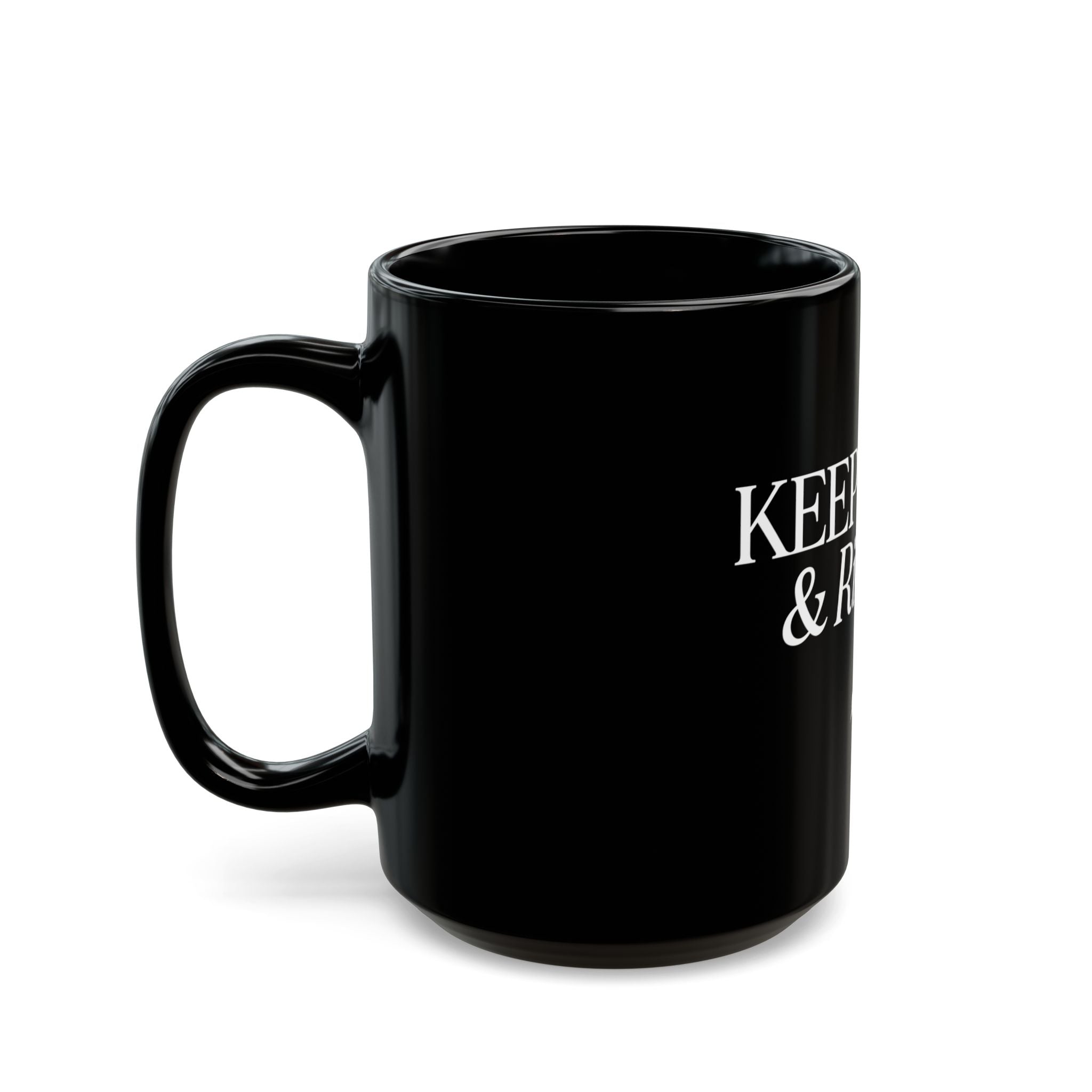 Keep Calm and Ride On Black Ceramic Mug