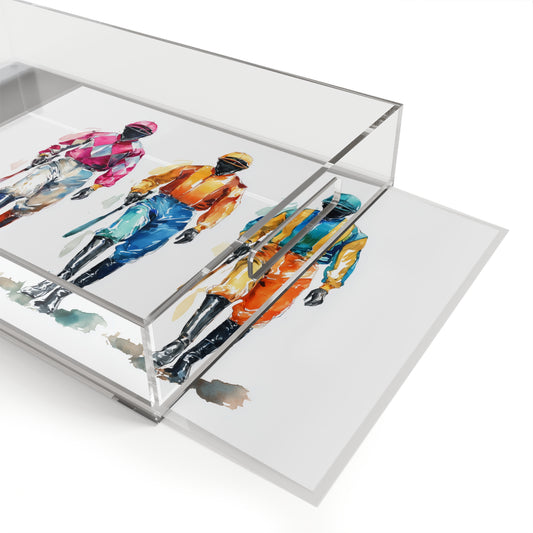 Acrylic Serving Tray with Jockey Illustration – Equestrian Home Décor