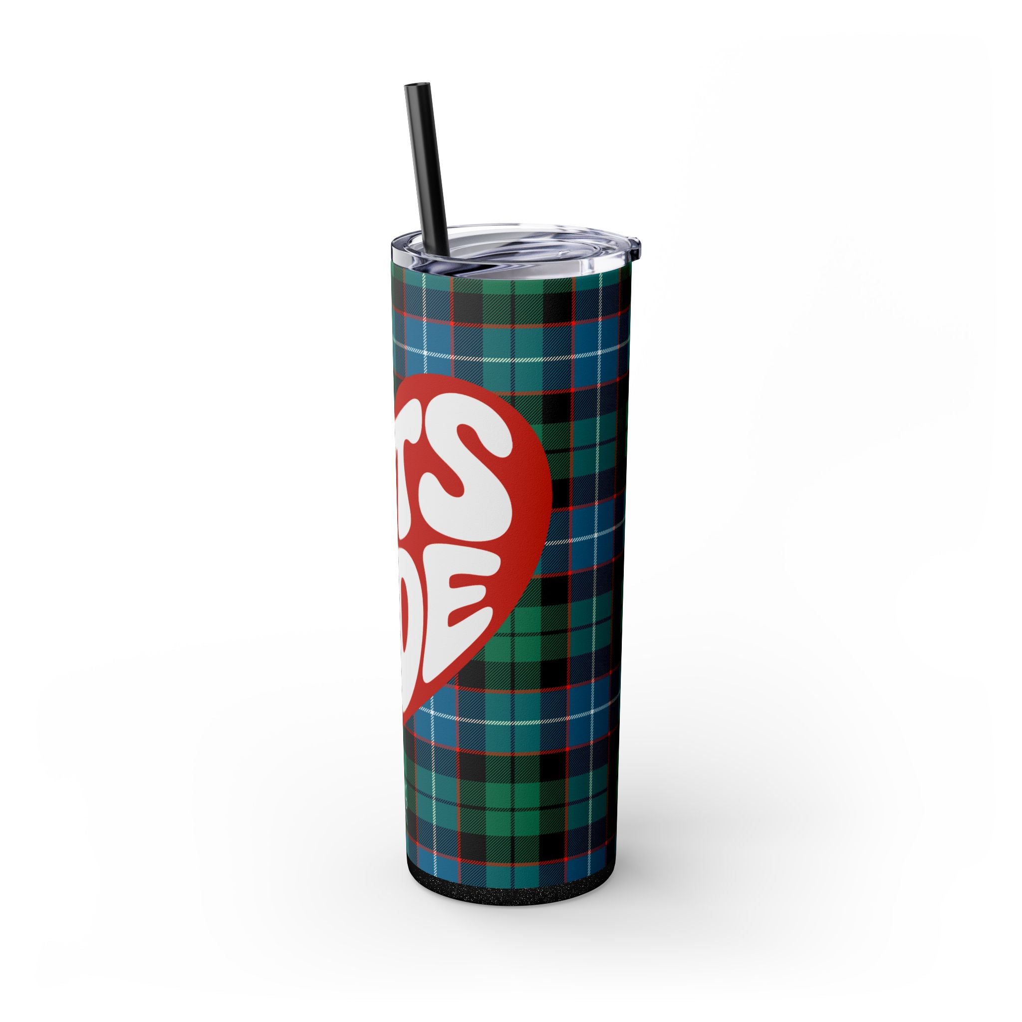 Let's Ride Plaid Skinny Tumbler
