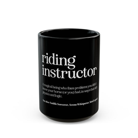 Riding Instructor Black Ceramic Mug