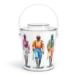 Acrylic Ice Bucket with Jockey Illustration – Stylish Equestrian Entertaining Essential