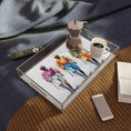 Load image into Gallery viewer, Acrylic Serving Tray with Jockey Illustration – Equestrian Home Décor
