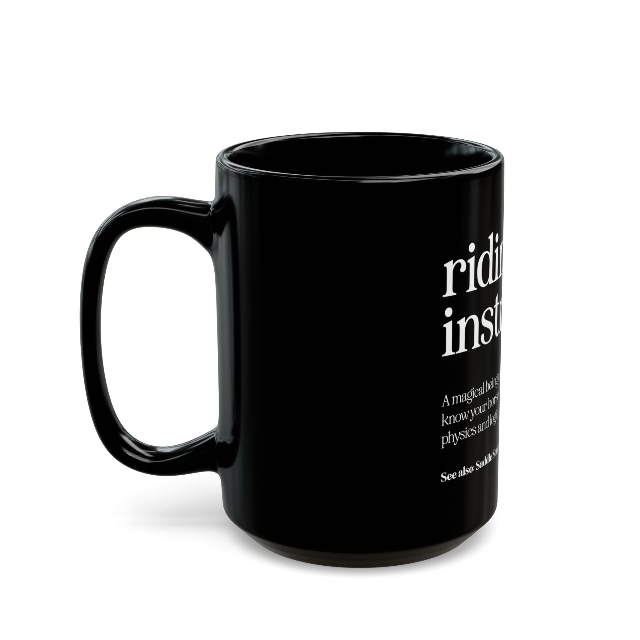 Riding Instructor Black Ceramic Mug