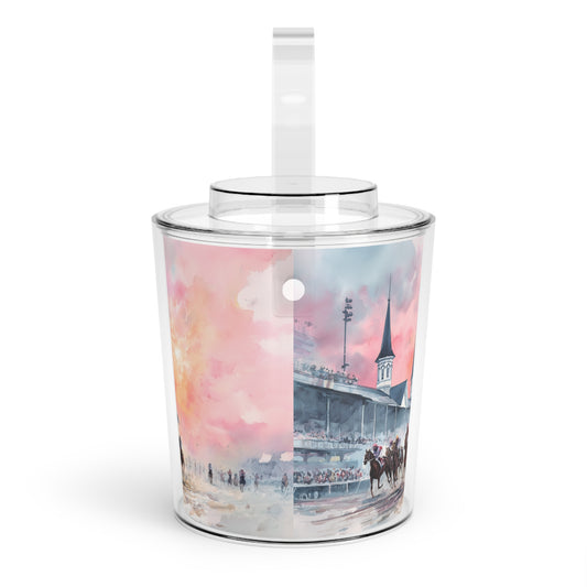Run For The Roses Acrylic Ice Bucket – Horse Racing Barware