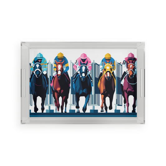 Starting Gate Acrylic Serving Tray – Jockeys at the Kentucky Derby