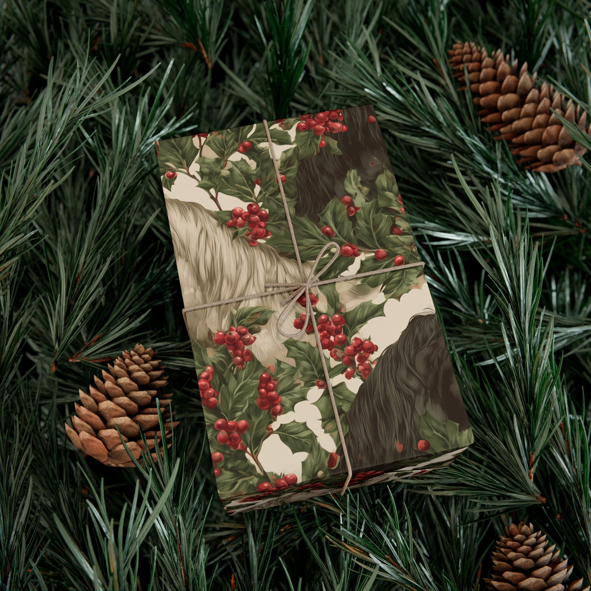 Holly and Horses Wrapping Paper