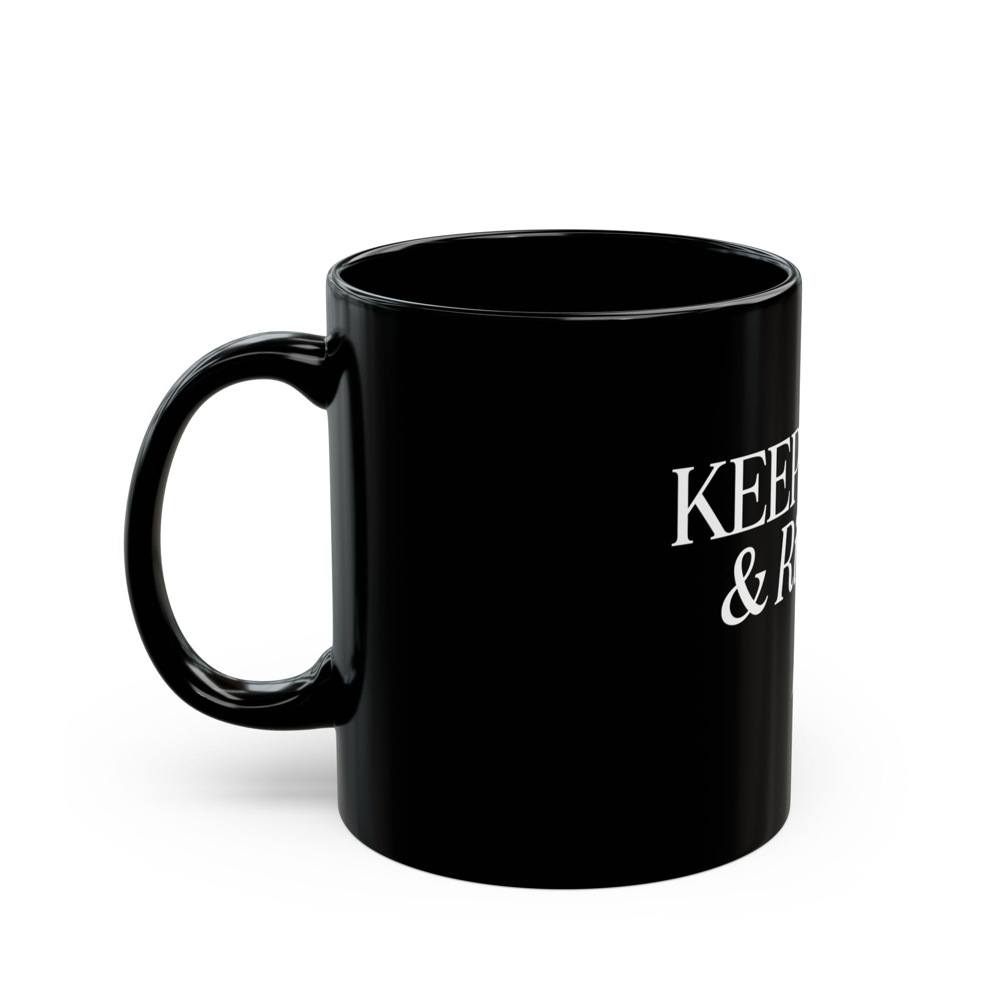 Keep Calm and Ride On Black Ceramic Mug