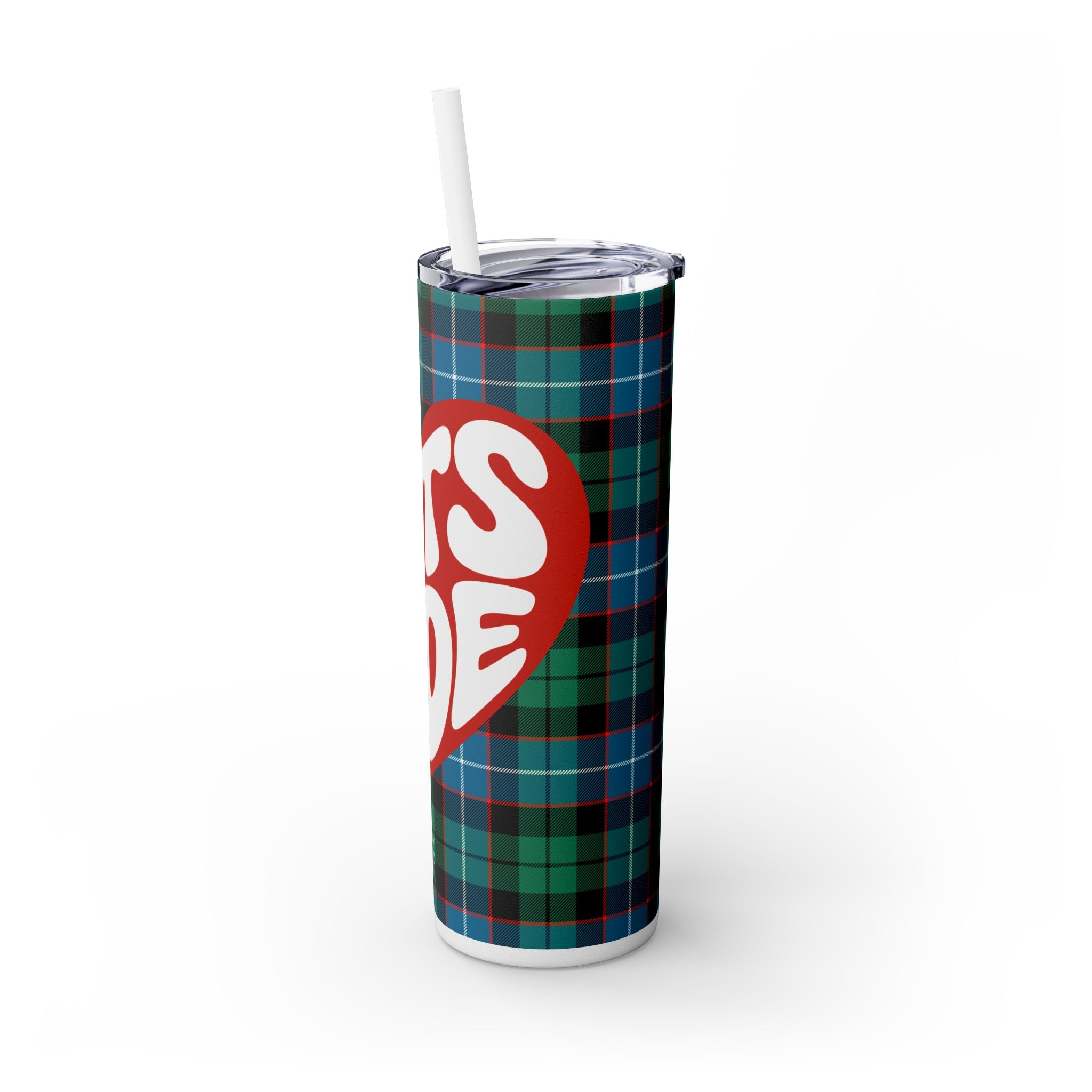 Let's Ride Plaid Skinny Tumbler