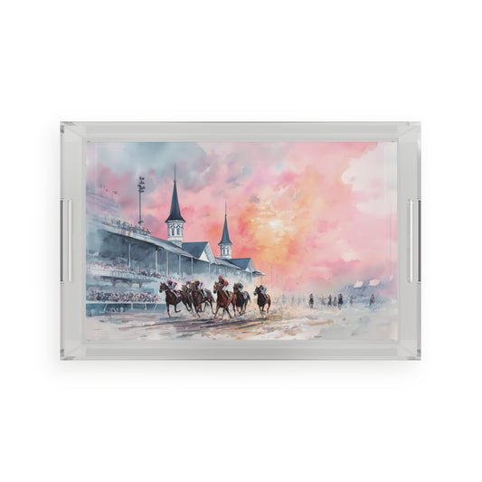 Run For The Roses Acrylic Serving Tray – Equestrian Party Essential