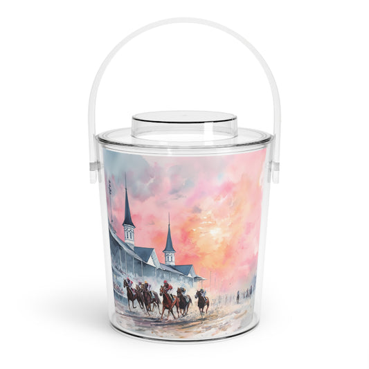 Run For The Roses Acrylic Ice Bucket – Horse Racing Barware