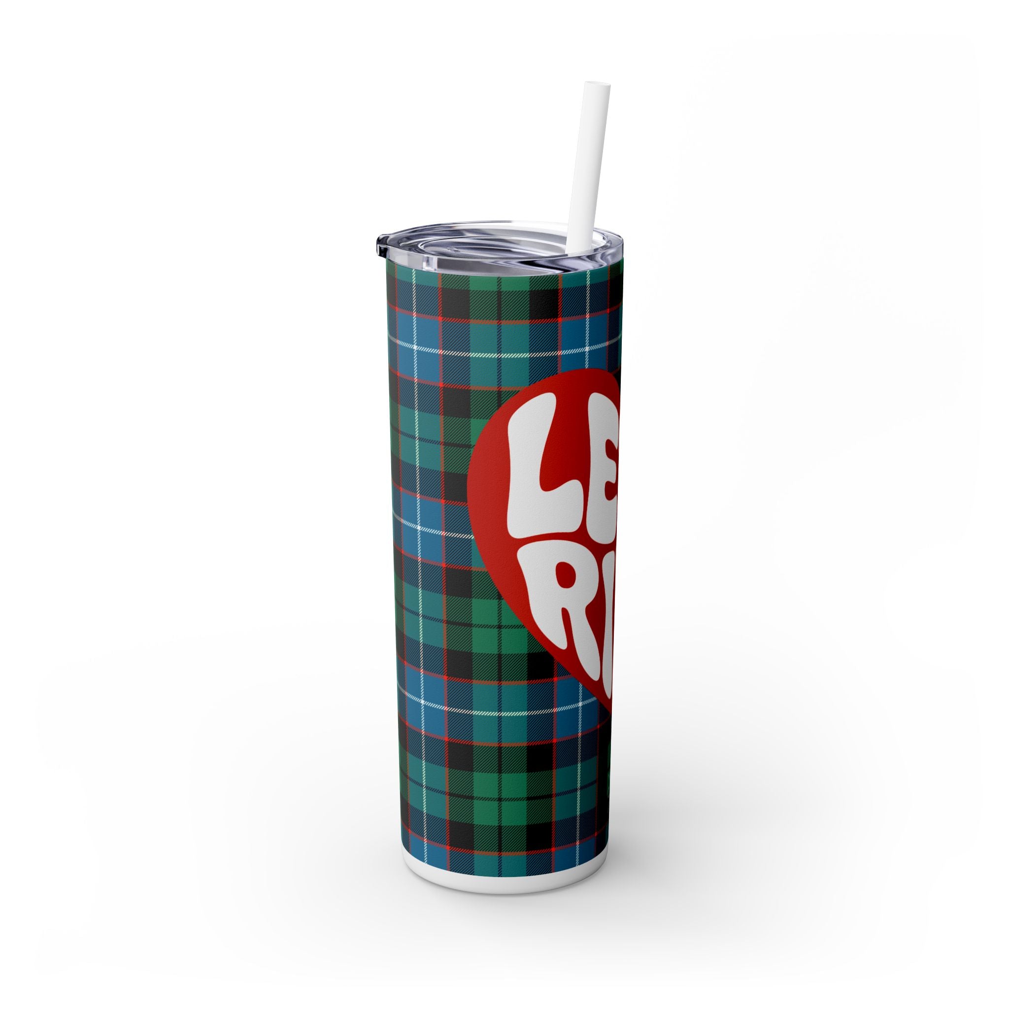 Let's Ride Plaid Skinny Tumbler