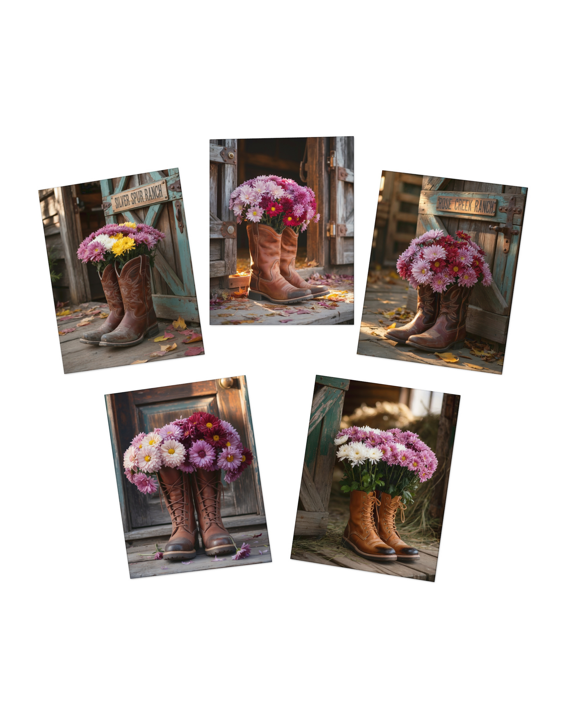 Barn Boots and Blooms Greeting Card Set
