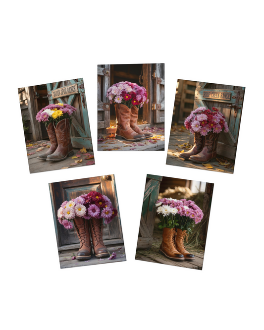 Barn Boots and Blooms Greeting Card Set