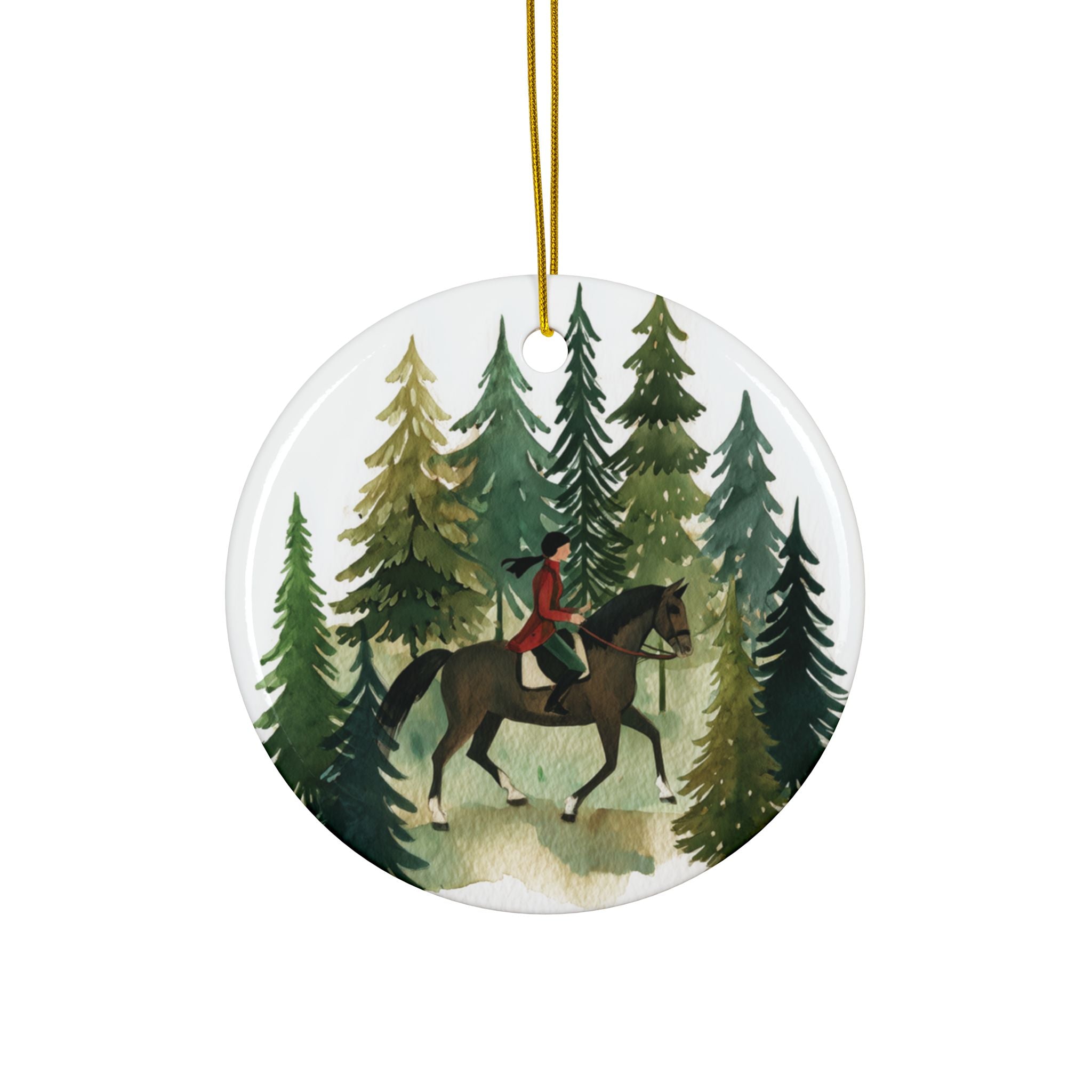 Horse Ride In Forest Ornament