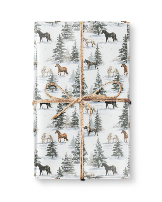 Snow Days For Horses Wrapping Paper