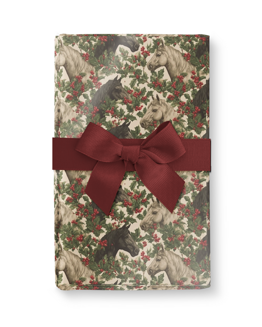 Holly and Horses Wrapping Paper