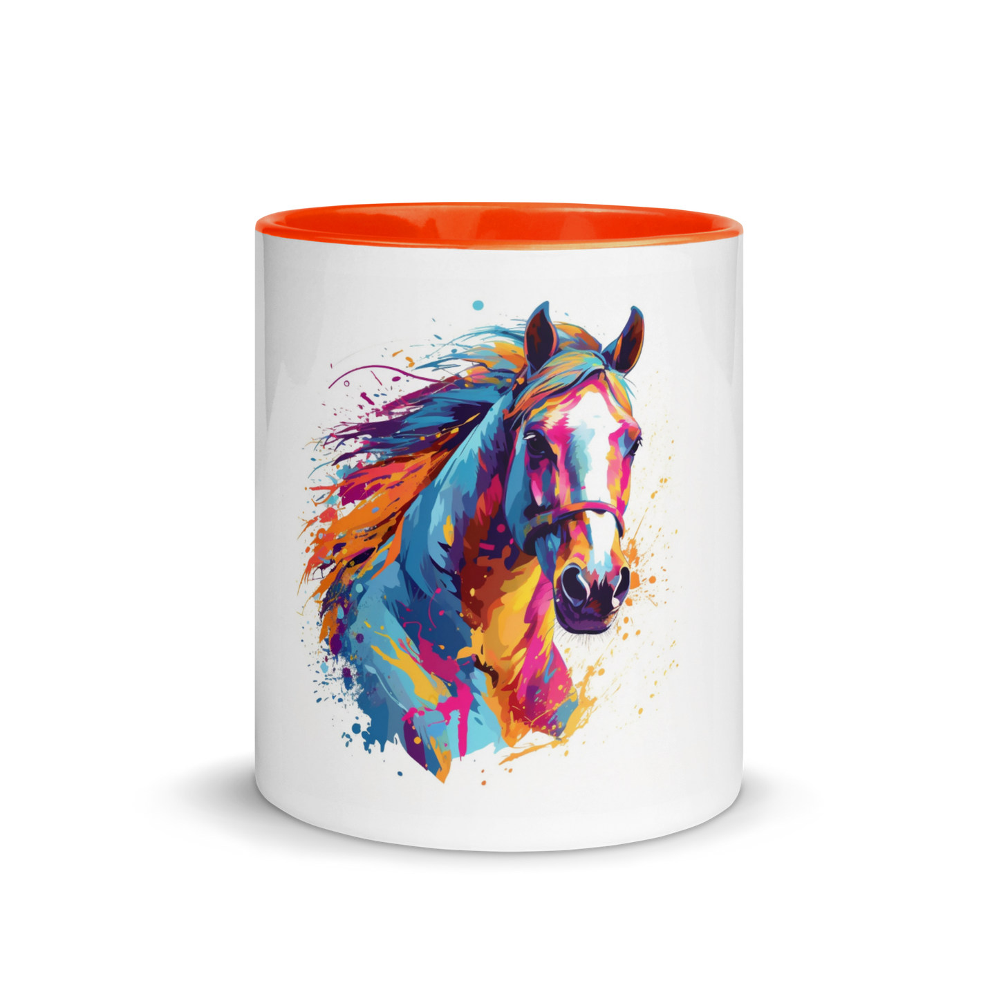 Watercolor Horse Mug Orange
